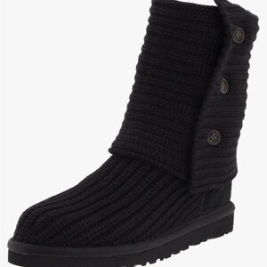 UGG Black Knit Button Boots